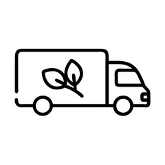truck with  leaves, icon