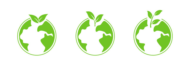 A minimalistic green leaf icon in a circular outline, representing ecology, sustainability, and natural lifestyles, ideal for eco friendly logos, stickers, and products.