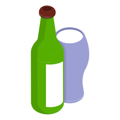 Soft drink and Glass dad day celebration isometric Concept, Enjoying Cola with Daddy Vector Icon, Happy Fathers Day Symbol, Dads Gift Elements Sign, Parents Day Stock illustration