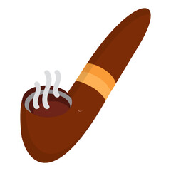 Gift for Smoker Daddy isometric Concept, Cigar and Smoke Vector Icon, Happy Fathers Day Symbol, Dads Gift Elements Sign, Parents Day Stock illustration