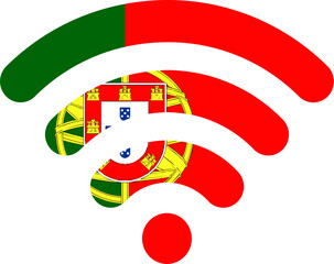 Portugal Flag On Wifi Icon