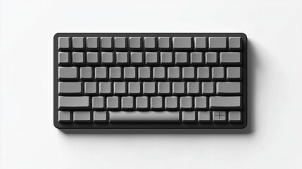 Minimalist Black Mechanical Keyboard on White Background