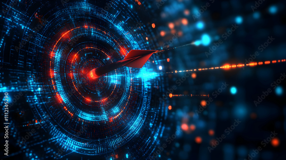 Aufkleber abstract 3d target: data visualization