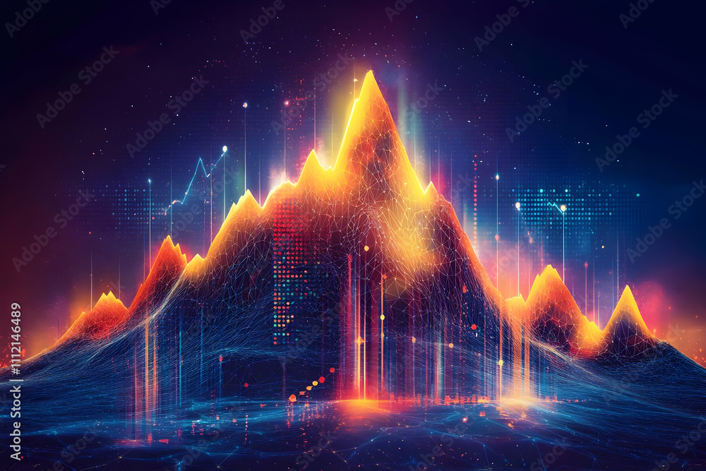 Poster abstract 3d mountain data visualization