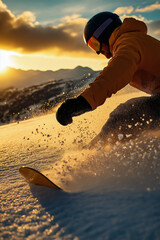 snowboarding at high speed