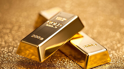 gold bars close up