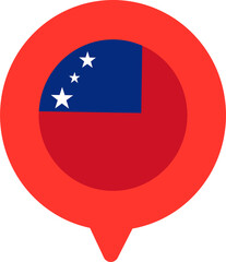 Samoa Flag On Pin Icon