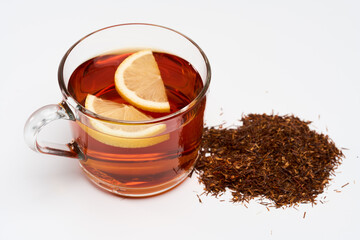 Rooibos tea isolated on white background