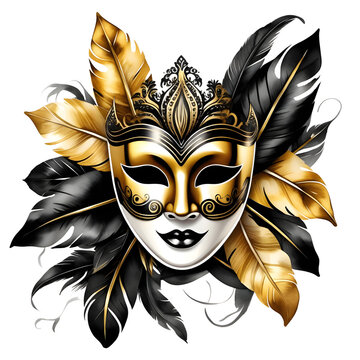 recommend clip art: Golden carnival mask, A gold mask on a transparent background, The Golden Carnival Mask's Radiance for Every Celebration 