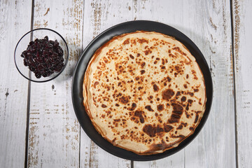 Crepes with wild cherry jam
