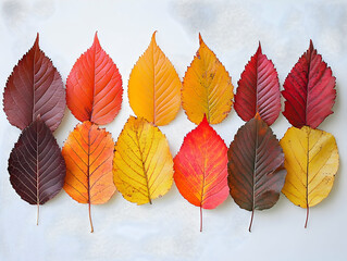 Fototapeta premium Autumn Leaf Illustration: Colorful Fall Foliage