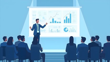 Obraz premium Leader Showcasing Key Results