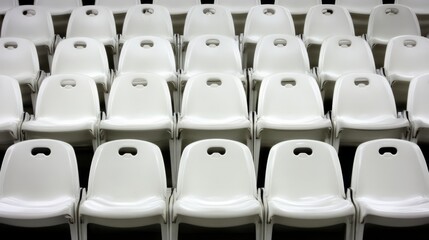 Naklejka premium Empty stadium seats, a silent testament to the absence of fans, symbolizing the void left by the lack of human connection and shared experiences in the face of challenges