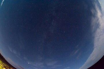 夏の星空の天の川　美瑛町
