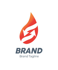 Obraz premium Oil droplet with arrow and letter Z logo icon design template