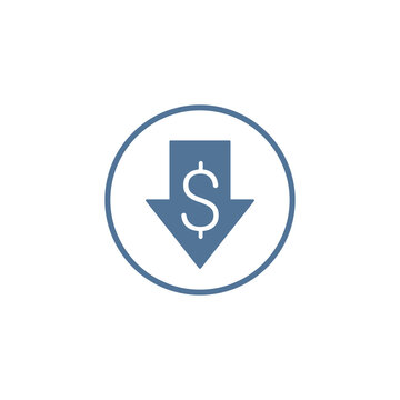 Cost reduction icon isolated on a transparent background.