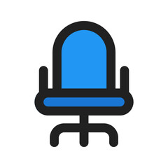 office chair line color icon