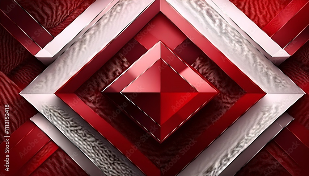 Aufkleber geometric background with dark red and white rectangles and rhombuses, creating a visually striking 