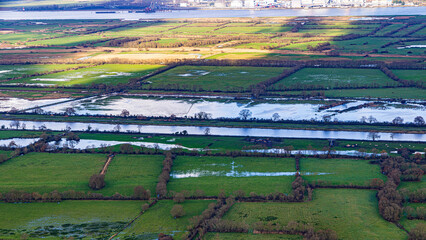 loire river from aerial view close to Nantes in west france
