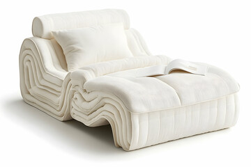 3D Rendering Modern White Chaise Lounge