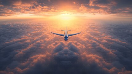 A private jet soaring above the clouds symbolizes exclusivity and financial independence through high net worth.