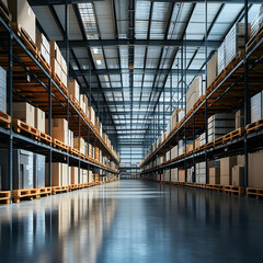 Fototapeta premium Warehouse Interior 3D Illustration