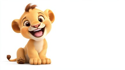Cute and Playful Cartoon Lion Cub Character