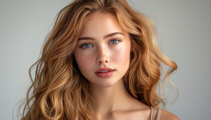 Fototapeta premium Stylish hair wig with trendy design isolated on background,