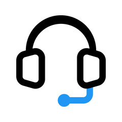 headphones line color icon