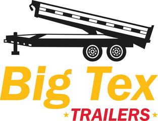 Big Tex Trailers vector Design isolated on a white background, Big Tex Trailer Printable Vector Design Silhouette