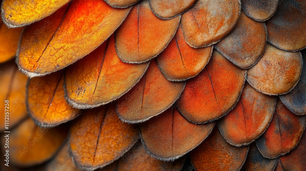 Poster closeup detailed image of overlapping bird feathers