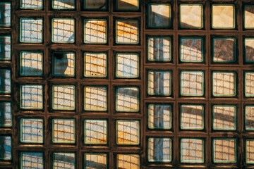 Plain glass block roof light