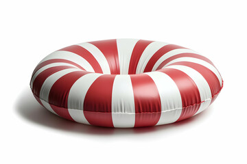 Red and White Striped Inflatable Ring 3D Render