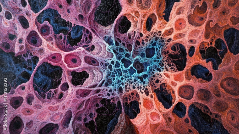 Poster abstract art of brain neural connections, highlighting the complexity of the central nervous system