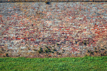 Old brick wall pattern, detail from Petrovaradin fortress in Novi Sad