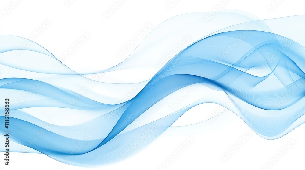Aufkleber abstract big data background with flowing blue curves and dynamic particles, representing advanced t