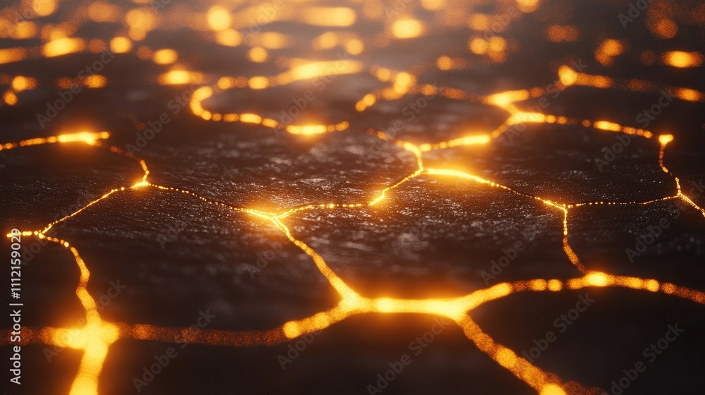 Poster abstract glowing lines intersecting on a dark background, creating a modern cyberpunk sense of advan