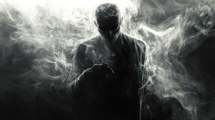 Fototapeta premium Mysterious Figure in Smoke