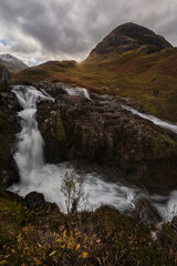 Three waters waterfall at Glencoe Valley, Scotland
