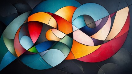 Fototapeta premium Abstract Colorful Intertwined Shapes Artistic Design
