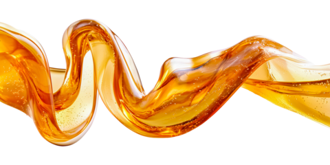 liquid shape of wave honey, beer, coffee or tea isolated on white