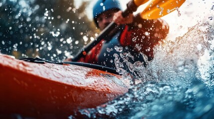 Fototapeta premium Kayaking Through Rapids