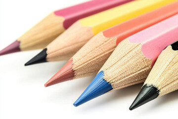 Fototapeta premium Colorful pencils arranged together for artistic creativity