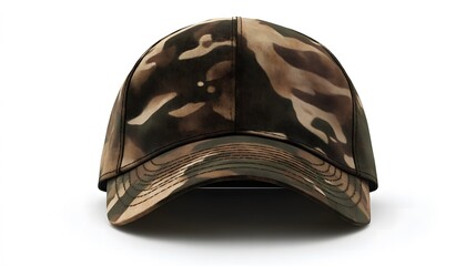 Fototapeta premium camouflage military cap isolated on white