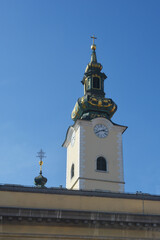 Bell tower of the Church of Saint Mary in Zagreb, Croatia