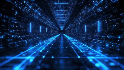 Fototapeta premium A long blue and orange line of dots