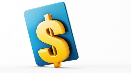 Obraz premium 3D Rendering of Dollar Sign on Blue Background Representing Financial Concept and Wealth