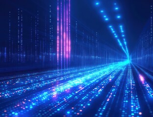 A long blue and orange line of dots