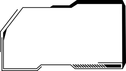 Futuristic HUD frames, borders text box game menu ui panel. Line tech line bar. Screen elements Sci Fi for Gaming UX UI.