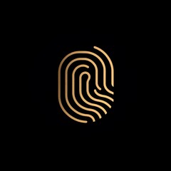 A fingerprint logo in a secure minimalism style, with detailed line patterns and a subtle glow, representing identity and uniqueness, Photorealistic